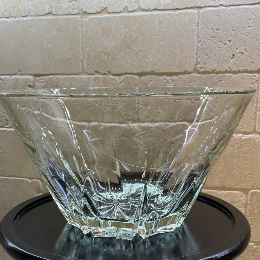 Princess House Hand Blown Crystal Large Serving/Salad Bowl